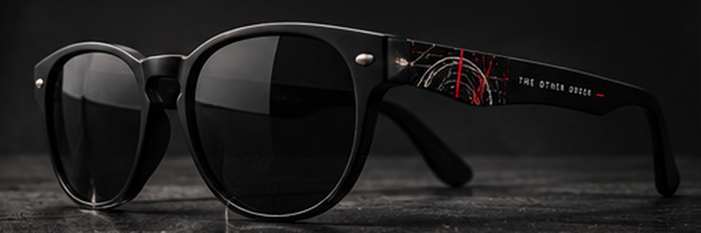 Concept render of softened-square black Private Civilization sunglasses