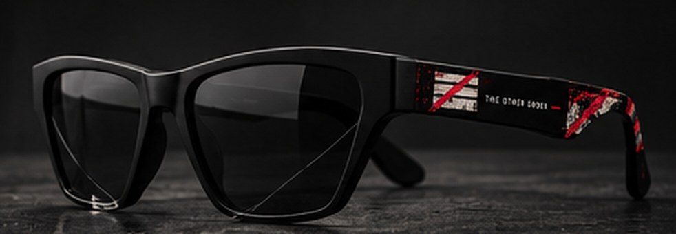 Concept render of angular black Outside Order sunglasses