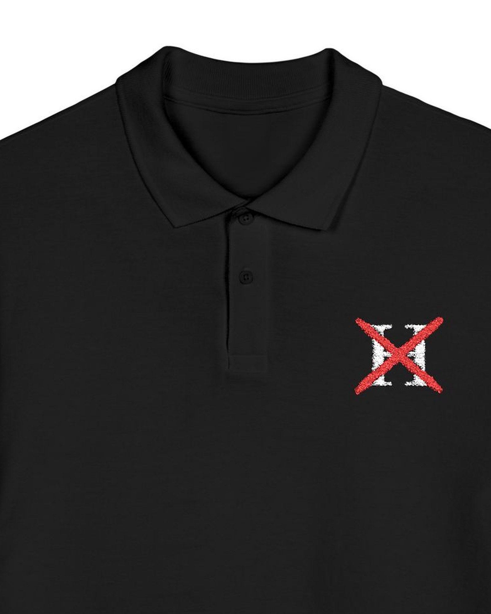 The Other Order HIERARCHY X, the polo in obsidian — collar & placket