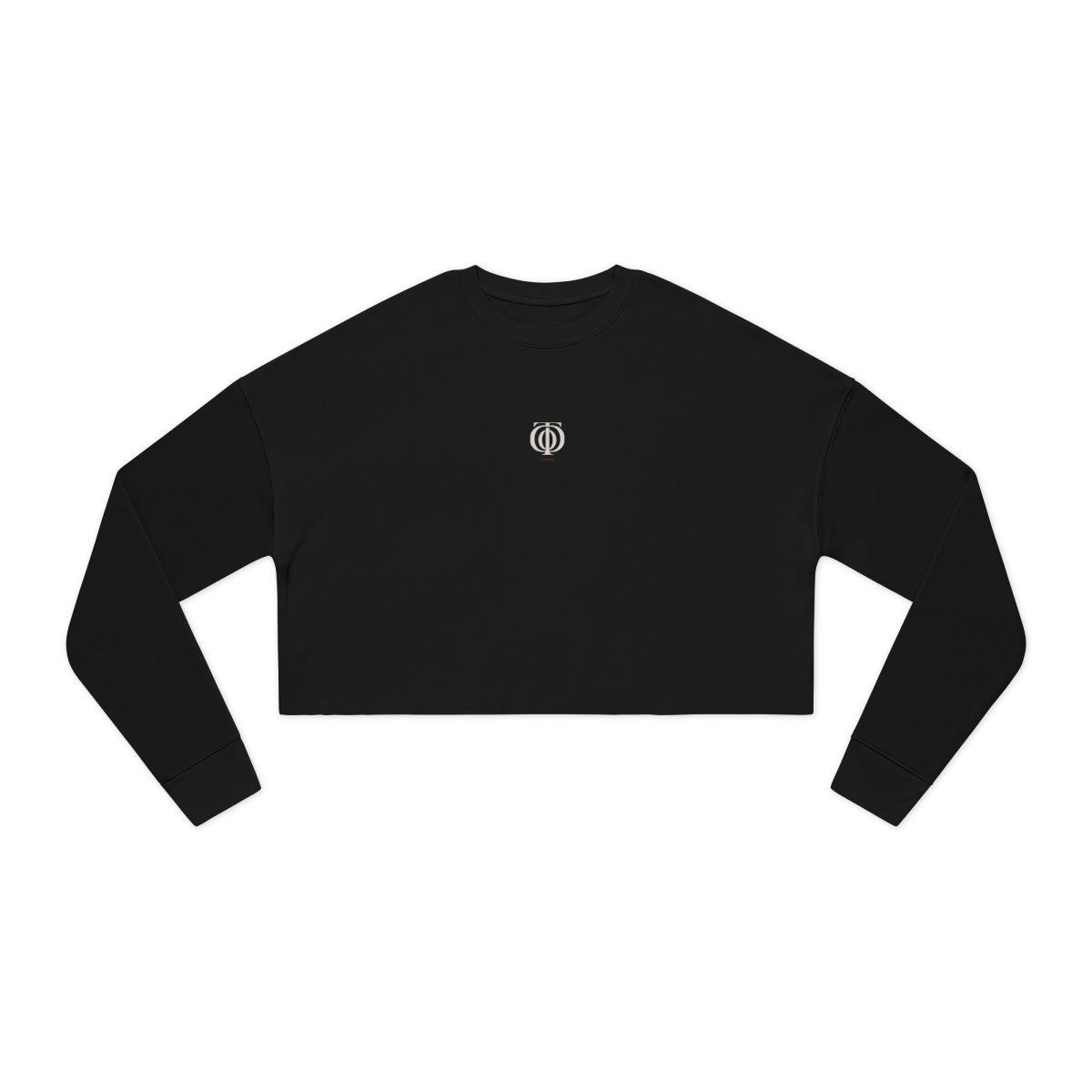 The Other Order NO INTRODUCTION, cropped crewneck in obsidian — front