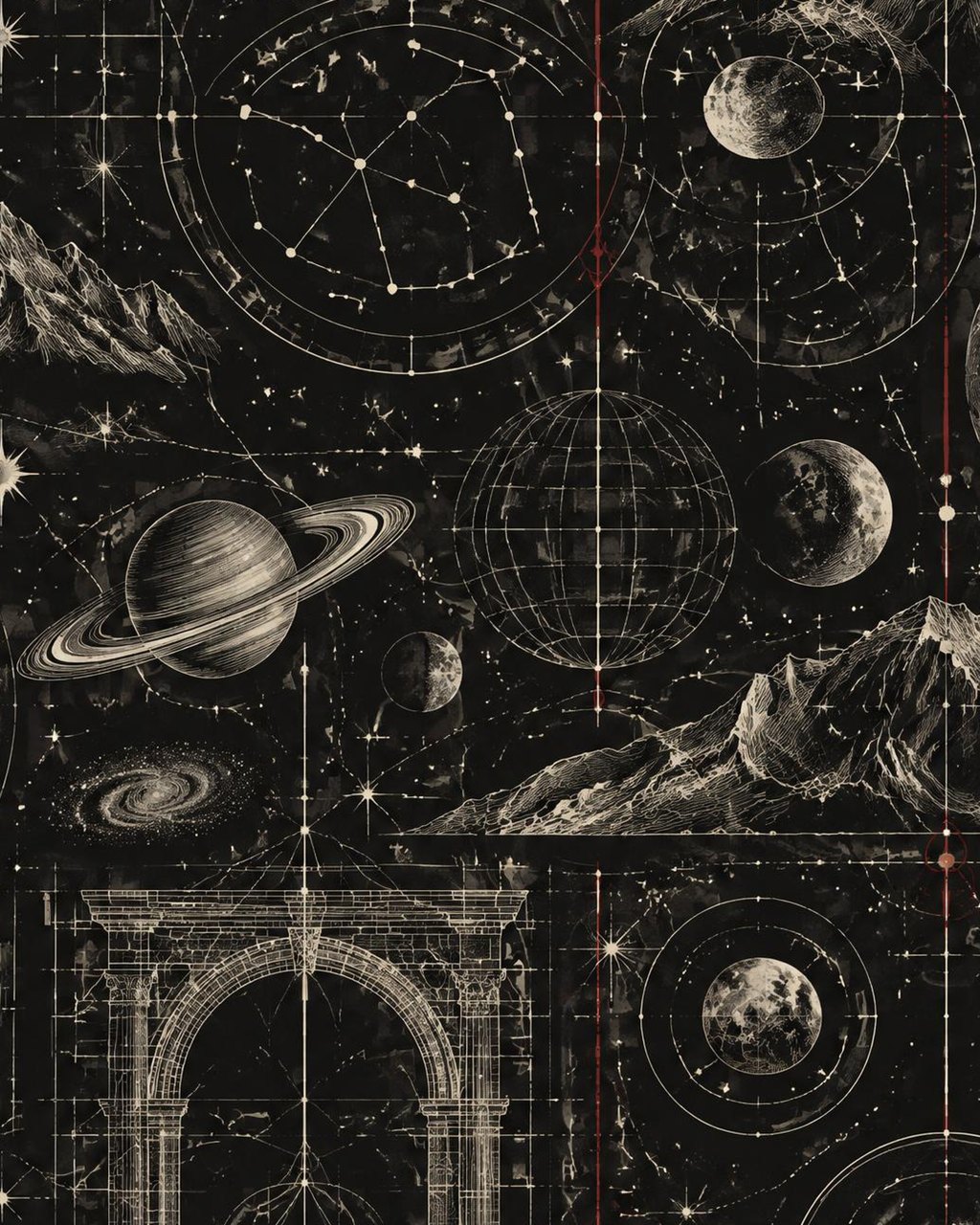 The Other Order PRIVATE CIVILIZATION, boxer briefs in obsidian — detail — print artwork