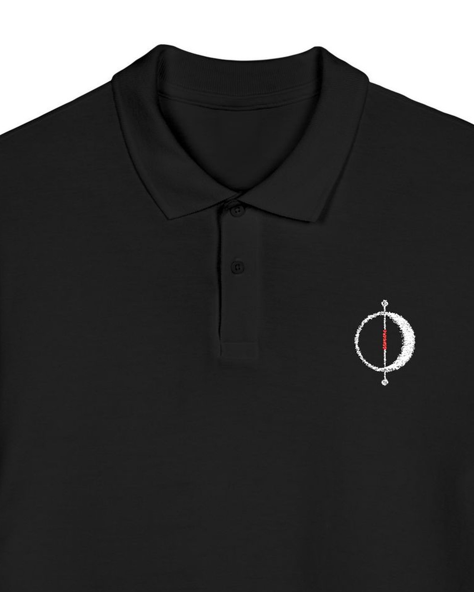 The Other Order PRIVATE CIVILIZATION, the polo in obsidian — collar & placket