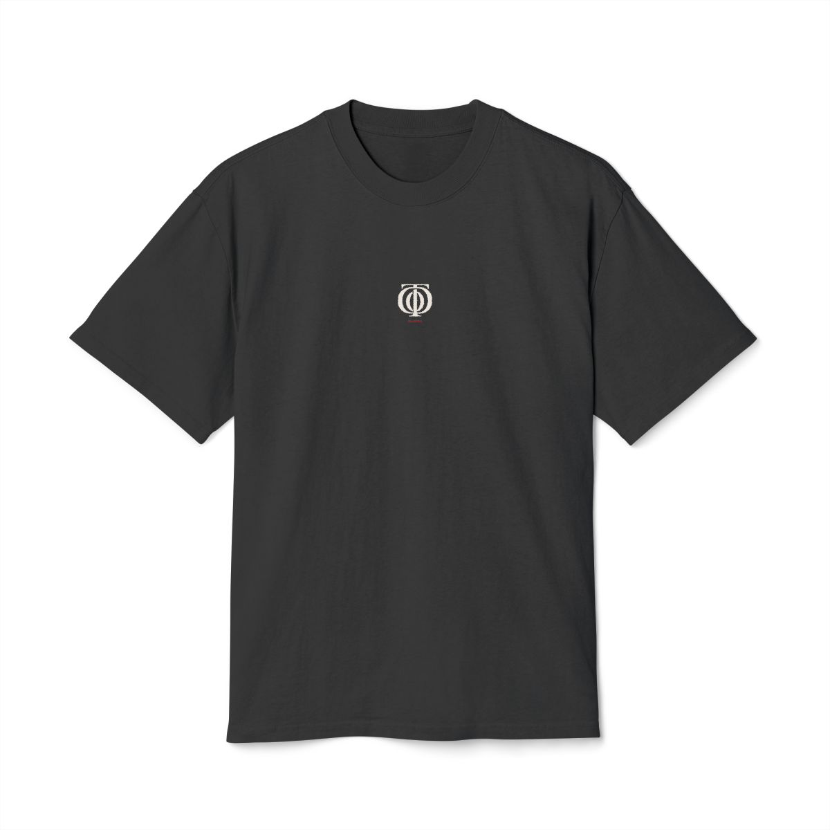 The Other Order THE ABSENCE, heavy faded boxy tee in obsidian — front