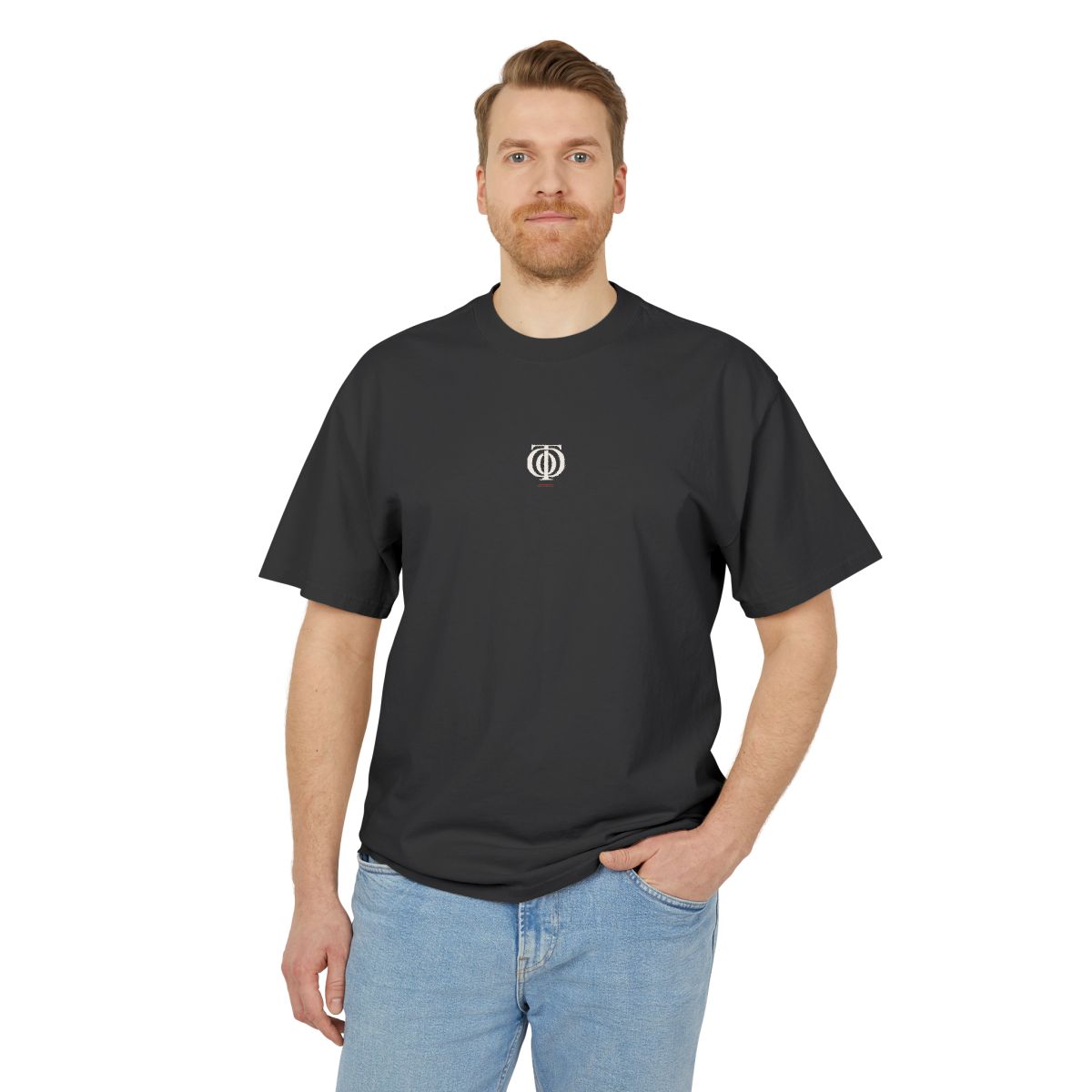 The Other Order THE ABSENCE, heavy faded boxy tee in obsidian — worn