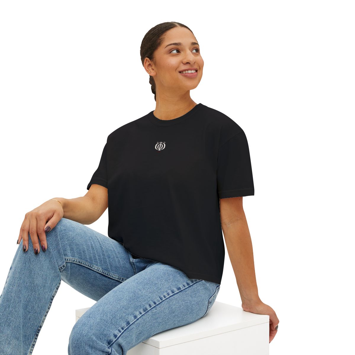 The Other Order THE UNCLASSIFIED, boxy tee in obsidian — worn